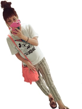 「coca（ANDEX shoes product）（コカ）のアイテム（パンツ）」を使った、mikippeさん（レディース・168cm）の夏コーディネート