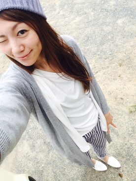「とろみシャツ」｜「アイテム（その他）」を使った、りぃさん（レディース・170cm）の秋コーディネート