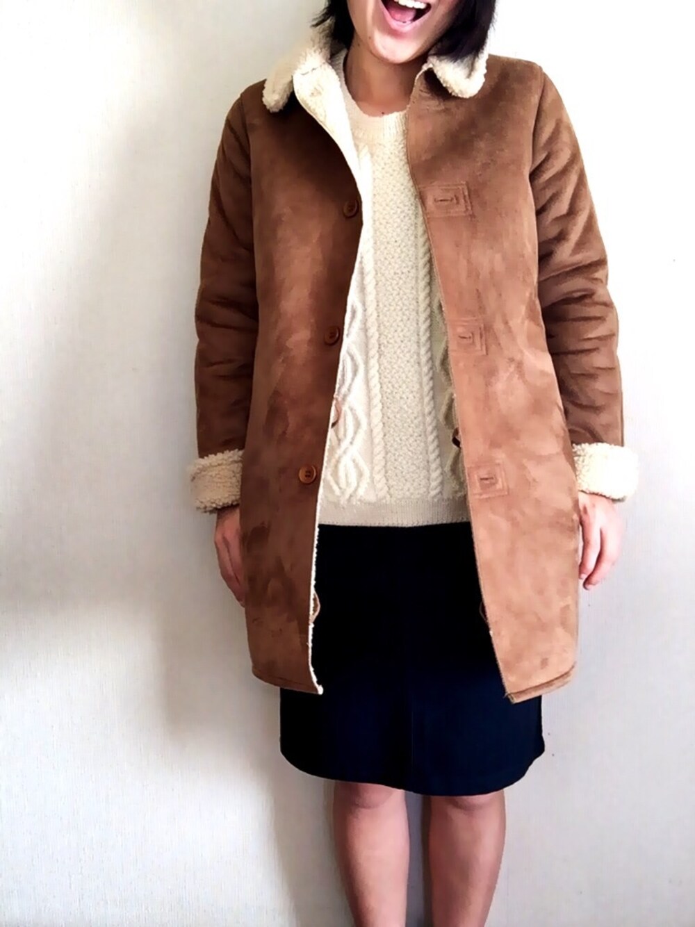 ムートンコートを使った「しばさきちゃんコラボ」の人気ファッション  