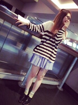 「TOPSHOP（トップショップ）のアイテム（その他シューズ、ブラック系）」を使った、Rolaさん（レディース）の夏コーディネート
