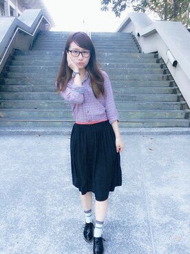 「アイテム（ソックス/靴下、グリーン系）」を使った、Rolaさん（レディース）の夏コーディネート