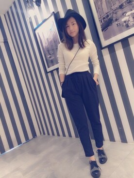 「アイテム（その他シューズ、グレー系）」を使った、Rolaさん（レディース・154cm）の冬コーディネート