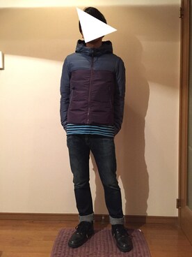「FACTOTUM（ファクトタム）のアイテム（ダウンジャケット/コート）」を使った、attoさん（メンズ・170cm）の冬コーディネート