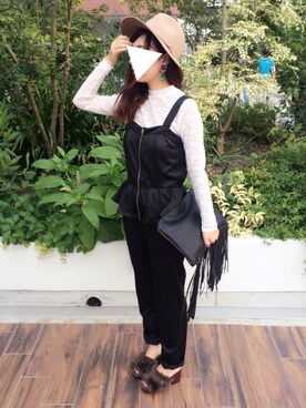 「MIIA（ミーア）のアイテム（アクセサリー）」を使った、ヤマキミさん（レディース・154cm）の秋コーディネート