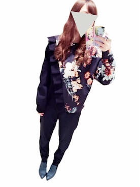 EMODA（エモダ）の「DRAW FLOWER DOCKINGトップス（）」 - WEAR