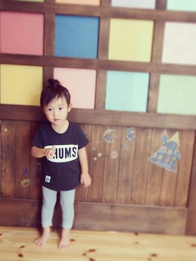 「CHUMS（チャムス）のアイテム（Tシャツ/カットソー）」を使った、irukさん（キッズ・90cm）の秋コーディネート