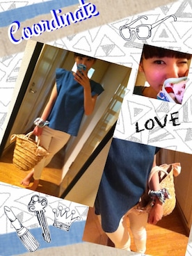 「Marc by Marc Jacobs（マークバイマークジェイコブス）のアイテム（シュシュ）」を使った、Runeさん（レディース・155cm）の夏コーディネート