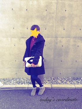 「Another Edition（アナザーエディション）のアイテム（ダッフルコート）」を使った、Runeさん（レディース・155cm）の冬コーディネート