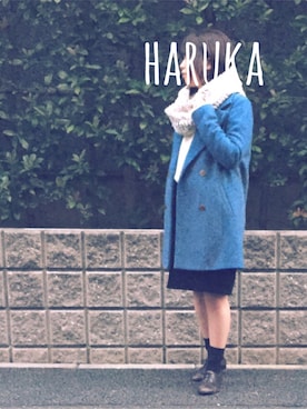 「Banner Barrett（バナーバレット）のアイテム（チェスターコート）」を使った、はるかさん（レディース・155cm）の秋コーディネート