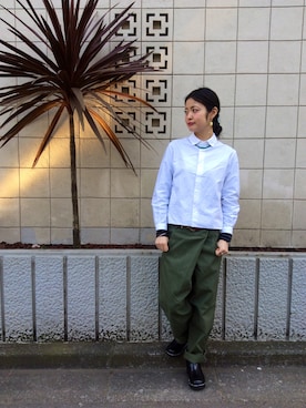 「アイテム（サンダル）」を使った、MIYAさん（レディース・159cm）の冬コーディネート