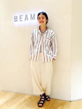 「BEAMS BOY（ビームスボーイ）のアイテム（その他パンツ）」を使った、MIYAさん（レディース・159cm）の夏コーディネート