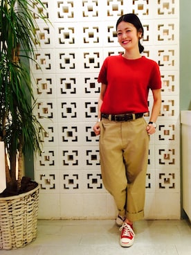 「アイテム（ニット/セーター）」を使った、MIYAさん（レディース・159cm）の夏コーディネート