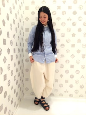 「アイテム（シャツ/ブラウス）」を使った、MIYAさん（レディース・159cm）の夏コーディネート