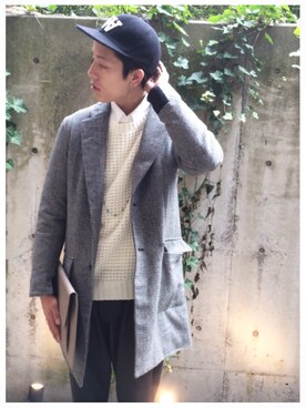 秦翔平さん（メンズ・180cm）の冬コーディネート
