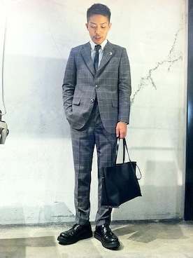 「アイテム（セットアップ）」を使った、Keiichi Kuribayashiさん（メンズ・170cm）の冬コーディネート