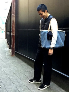 「JAM HOME MADE（ジャムホームメイド）の江戸切子 八角籠目文 チェーン ネックレス M シルバー925 ブランド オリジナル アクセサリー（ネックレス）」を使った、Keiichi Kuribayashiさん（メンズ・170cm）の冬コーディネート