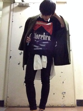 「Yohji Yamamoto（ヨウジヤマモト）のアイテム（チェスターコート）」を使った、N△さん（メンズ・168cm）の秋コーディネート