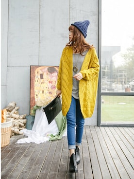 「海外セレブ風」｜「アイテム（その他アウター）」を使った、OVoVO（オーヴォ）さん（レディース・163cm）の秋コーディネート