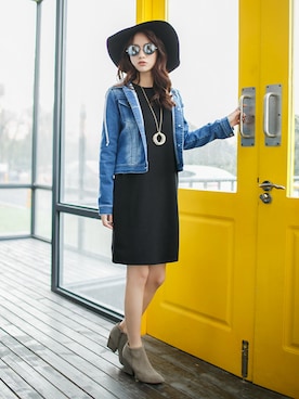 デニムジャケットを使った 女優帽 の人気ファッションコーディネート Wear