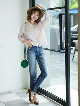 「スキッパーシャツ」｜OVoVO（オーヴォ）さん（レディース・164cm）の春コーディネート