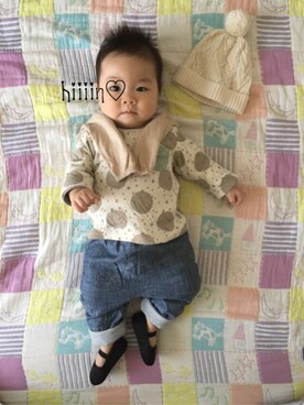 「babygap」｜「アイテム（バレエシューズ）」を使った、HINAさん（キッズ・60cm）の秋コーディネート