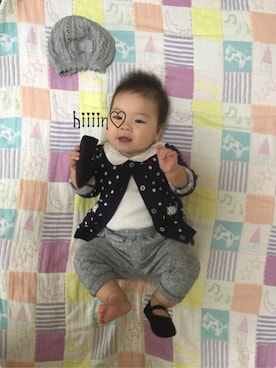 「babygap」｜「アイテム（バレエシューズ）」を使った、HINAさん（キッズ・60cm）の秋コーディネート