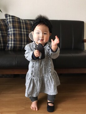 「babygap」｜「アイテム（バレエシューズ）」を使った、HINAさん（キッズ・60cm）の冬コーディネート