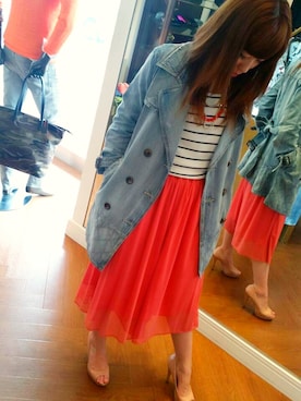 「アイテム（トレンチコート）」を使った、Minori Nishiokaさん（レディース・152cm・10代）の春コーディネート