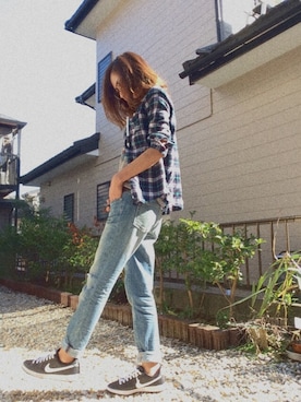 「JINS（ジンズ）のアイテム（スニーカー）」を使った、HANA.M.Yさん（レディース・154cm）の秋コーディネート
