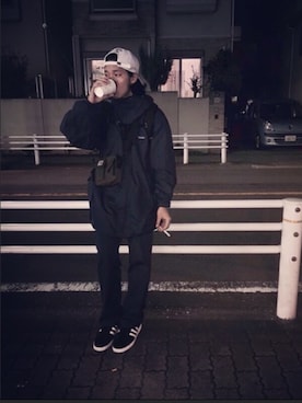 「アイテム（その他、ブラウン系）」を使った、向井諒スケさん（メンズ・171cm）の秋コーディネート