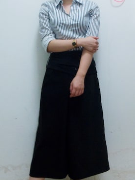 「stripes」｜「アイテム（スラックス）」を使った、Mathildaさん（レディース・155cm）の秋コーディネート