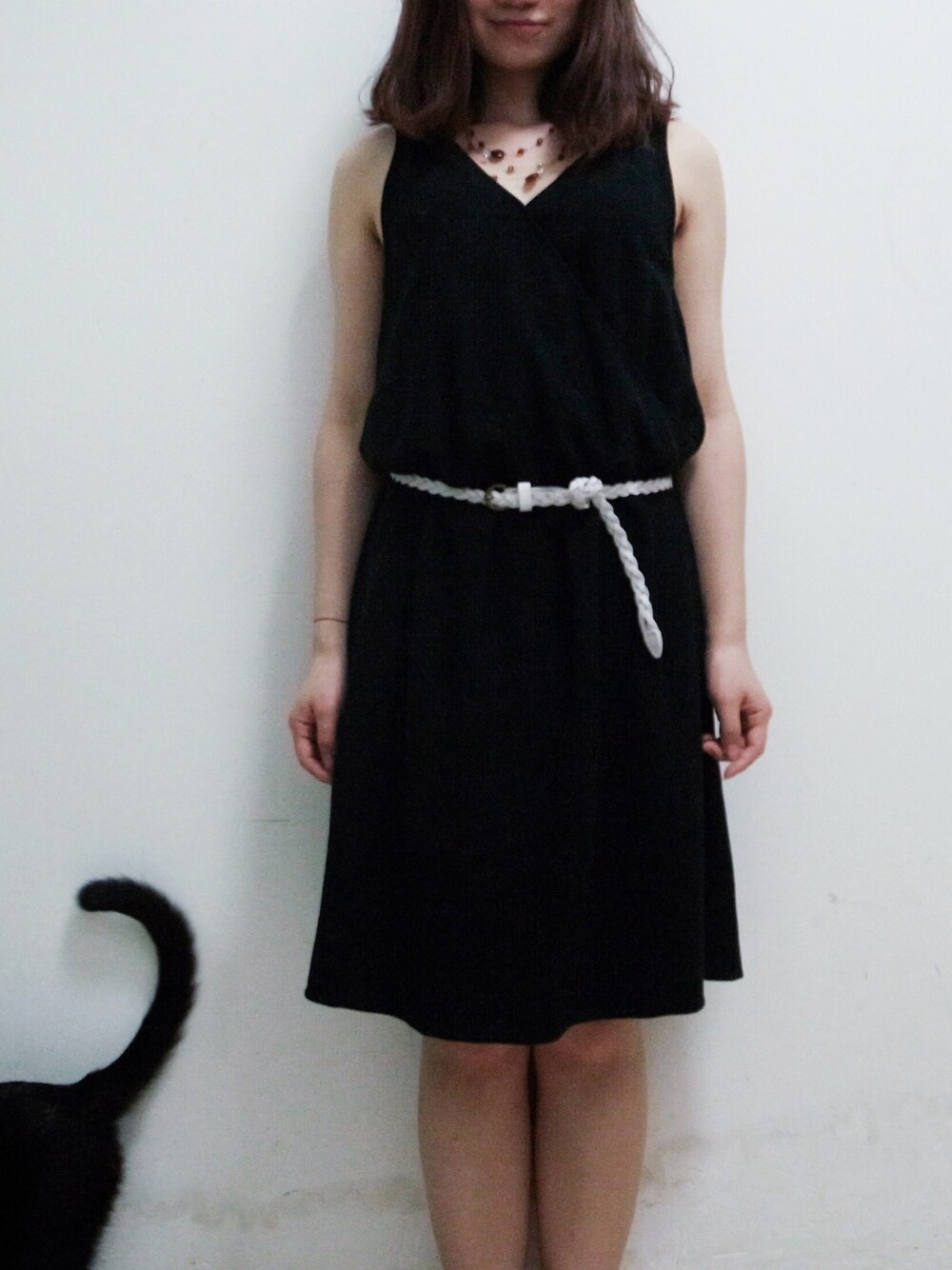 「workday、blackdress」｜「ESPRITのアイテム（ワンピース、ブラック系）」を使った、Mathildaさん（レディース・155cm）の秋コーディネートの1枚目の写真