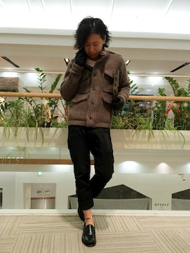 「アイテム（ミリタリージャケット、ブラウン系）」を使った、SINGOさん（メンズ・171cm）の冬コーディネート