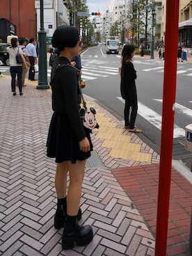 「UNIF」｜「アイテム（スカート）」を使った、sojinhanさん（レディース・160cm）の秋コーディネート