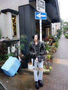 「UNIF」｜「アイテム（デニムパンツ）」を使った、sojinhanさん（レディース・160cm）の秋コーディネート
