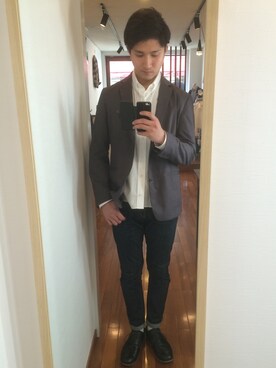 「GAP（ギャップ）のアイテム（デニムパンツ、ブルー系）」を使った、Tarooonさん（メンズ・180cm）の春コーディネート