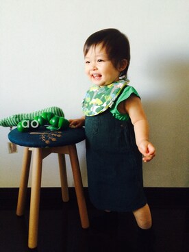 「PETIT BATEAU（プチバトー）のアイテム（スカート）」を使った、aoaoさん（キッズ・80cm）の夏コーディネート
