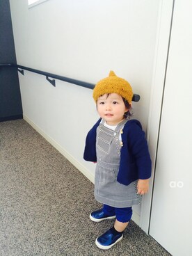 「babyGAP（babyGAP）のアイテム（シューズ）」を使った、aoaoさん（キッズ・80cm）の冬コーディネート