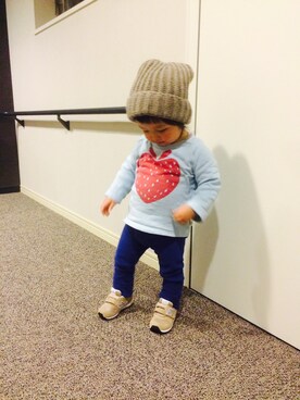 「CABANE de ZUCCa（カバンドズッカ）のアイテム（帽子）」を使った、aoaoさん（キッズ・80cm）の冬コーディネート