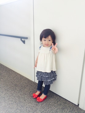 「PETIT BATEAU（プチバトー）のアイテム（スカート）」を使った、aoaoさん（キッズ・90cm）の春コーディネート