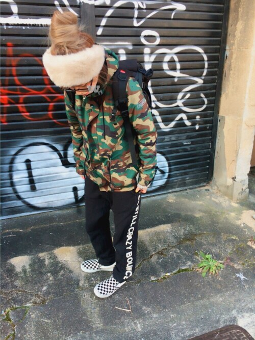 X-girl（エックスガール）の「3WAY MOUNTAIN PARKA CAMO（マウンテン 
