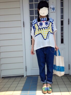 「BAPY（ベイピー）のアイテム」を使った、Lillyさん（レディース・158cm）の夏コーディネート