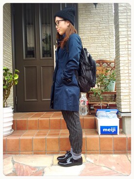 「Honeys（ハニーズ）のアイテム（ニットキャップ/ビーニー）」を使った、K!R!AR!さん（レディース・156cm）の秋コーディネート
