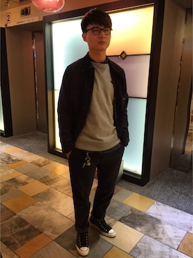 「A.P.C.（アーペーセー）のアイテム（その他アウター）」を使った、大頭さん（メンズ・187cm）の冬コーディネート