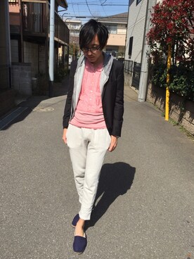 「CABANE de ZUCCa（カバンドズッカ）のアイテム（パーカー）」を使った、akihiroさん（メンズ・175cm）の春コーディネート