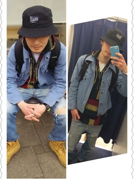 「Timberland（ティンバーランド）のアイテム（ブーツ、その他）」を使った、HAGE.LABさんの春コーディネート