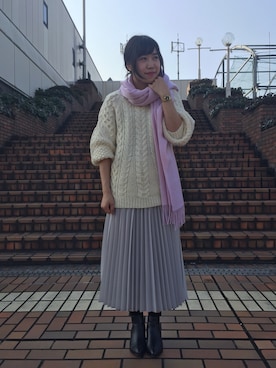 「Adam et Rope A・E・R（アダムエロペ）のアイテム（ブーツ）」を使った、mai kakegawaさん（レディース・162cm）の冬コーディネート