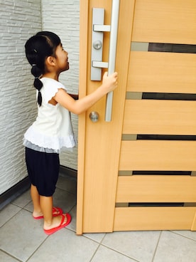 「axes femme（アクシーズファム）のアイテム（トップス）」を使った、mocoさん（キッズ・110cm）の夏コーディネート