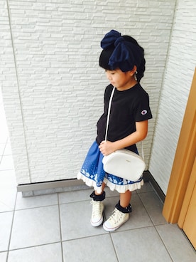 「axes femme（アクシーズファム）のアイテム（ワンピース/ドレス）」を使った、mocoさん（キッズ・110cm）の秋コーディネート