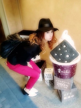 「OZOC（オゾック）のアイテム（ブーティ）」を使った、achunさん（レディース・163cm）の秋コーディネート